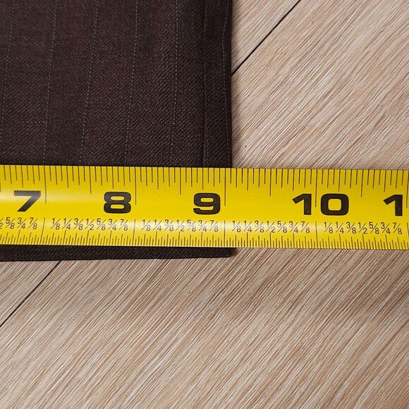 Isaia Napoli Wool Pants Mens 54 (38x33) Brown Pin Striped Pleated Trousers - Picture 14 of 14